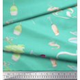 thumbnail image 2 of Soimoi Green Moss Georgette Fabric Dot & Ribbon Ethnic Printed Craft Fabric by the Yard 42 Inch Wide, 2 of 3