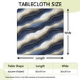 thumbnail image 2 of Blue White Gold Marble Pattern Square Fitted Tablecloth with Elastic Edge,Square Table Cover,Washable Elastic Table Cover for Home Kitchen Party Decor 36"x36", 2 of 6
