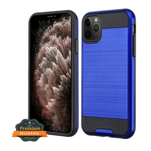 Apple iPhone 11 PRO MAX Phone Case Premium Slim Protective Durable Shockproof Armor Brushed Texture Hybrid Dual Layer Rubber Rugged Soft Shell, Thin TPU Cover BLUE Case for Apple iPhone 11 Pro Max