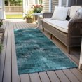 thumbnail image 6 of Addison Rugs Chantille Indoor/Outdoor Transitional Lines Teal Washable Runner Rug, 2'3" x 7'6", 6 of 6
