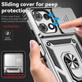 thumbnail image 6 of Kryonix for Motorola Moto G Power 2025 6.8” case,Military Grade Drop Impact,360 Metal Rotating Ring Kickstand Holder,Camera Lens Slide Protection Case,Armor Shockproof Case,TPU Bumper,Silver, 6 of 11