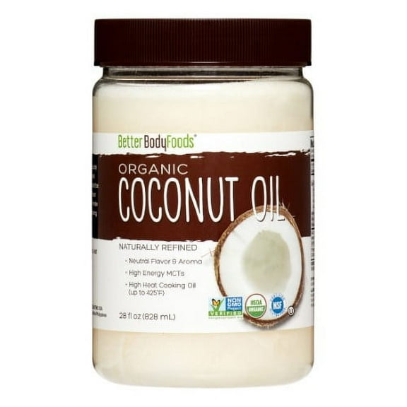 Better Body Foods Naturally Refined Organic Coconut Oil 28 fl oz (Pack of 3)