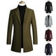 thumbnail image 4 of Chaqueta de abrigo de hombre con solapa de botón de tela de lana de color sólido de lana Pompotops  oipoqjl12933, 4 of 6