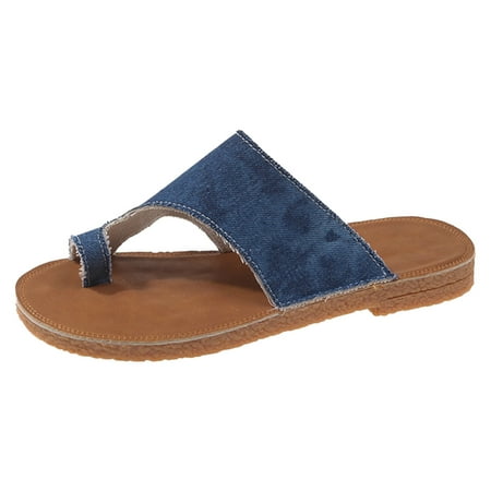 

Daznico Womens Sandals Women s Flat Bottom Set Toe Casual Sandals Female Beach Blue Sandals ( Blue 10 )