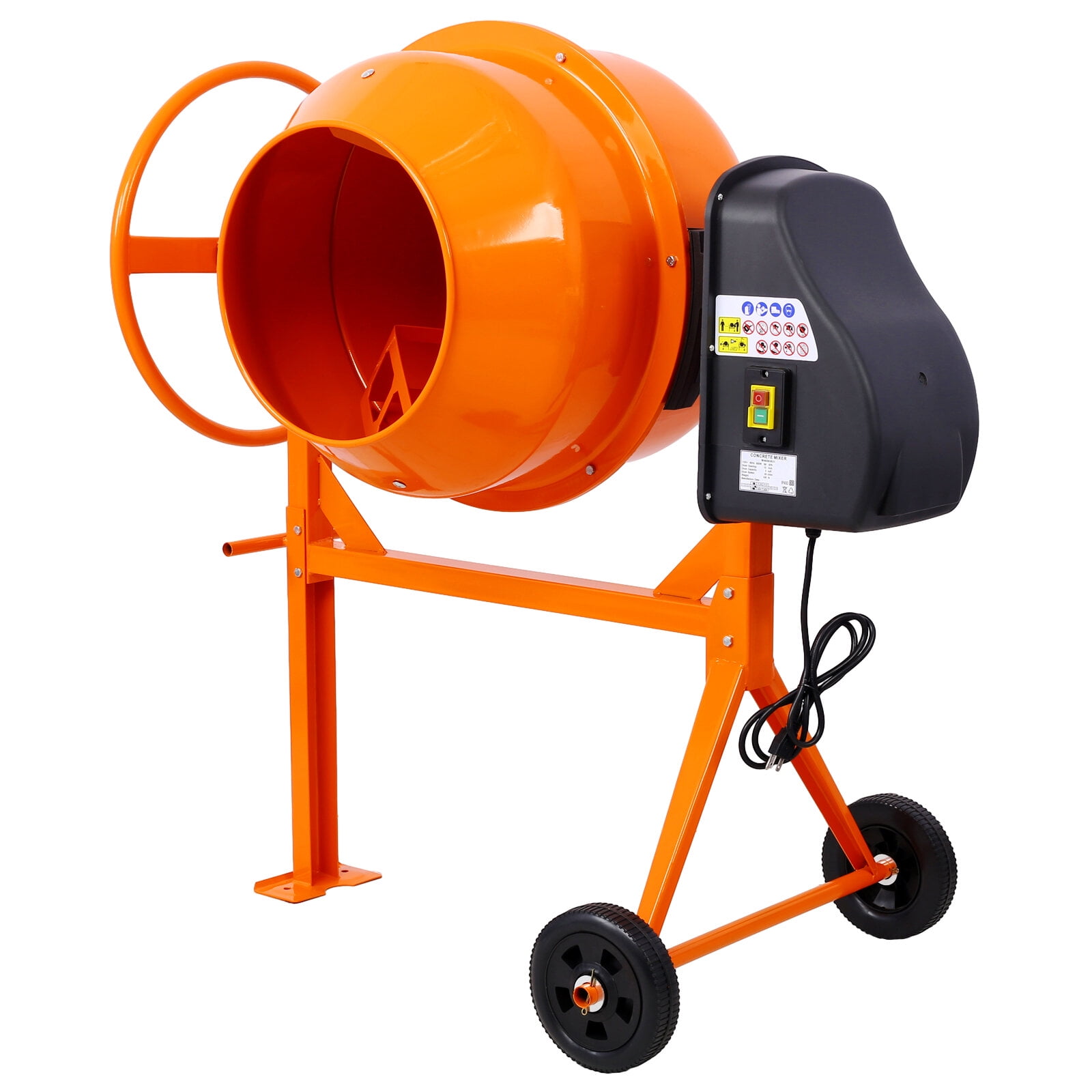 Cu. Ft Electric Cement Mixer - 650W Portable Concrete Mixer Machine for Mortar, Stucco & Feed