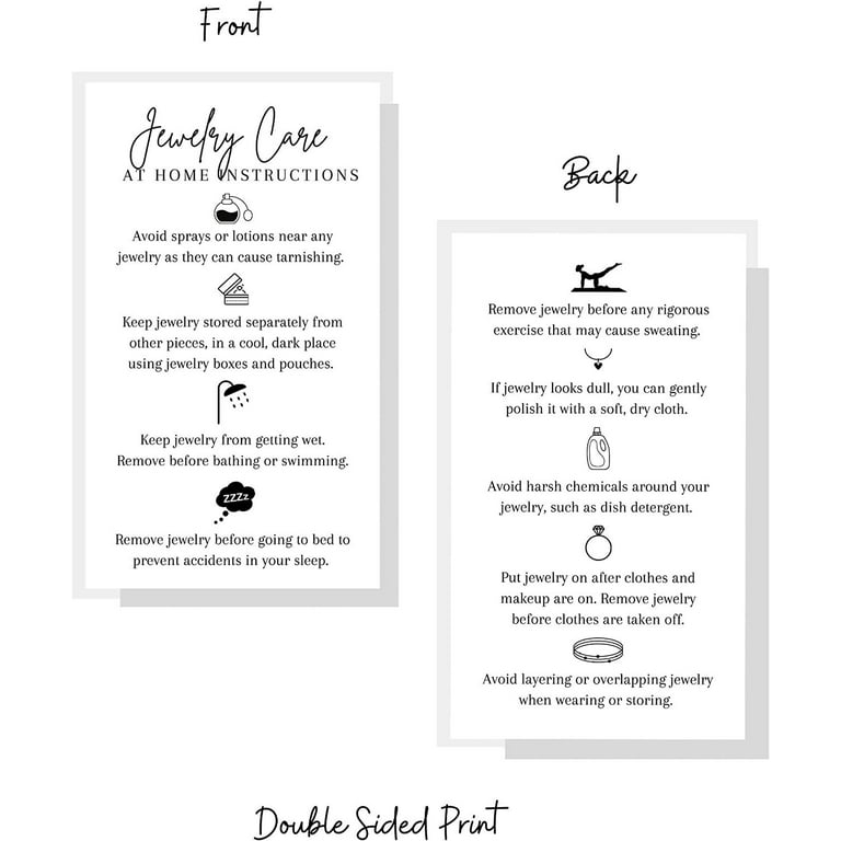 Jewelry Care Instruction Card 50 Pack 2 jewelry-care-instruction-card-50-pack-2-x-3-5-inches-business-card-size-jewelry-maker-care-card-to-include-with-handmade-jewelry-items-walmart-com