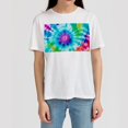 thumbnail image 4 of tie dye Classic White Cotton T-Shirt - 100% Cotton Tee Shirt for Men and Women - Casual Short Sleeve Top for Everyday Wear - Breathable and Comfortable Fabric, 4 of 5