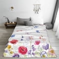 thumbnail image 5 of Fuzoiu Meadow flowers with butterfly Print Ultra-Soft Micro Fleece Blanket,All Seasons Flannel Throw, Lightweight Blanket for Bed, Sofa, Couch, Movie Night, Camping, and Travel-40"x30", 5 of 7