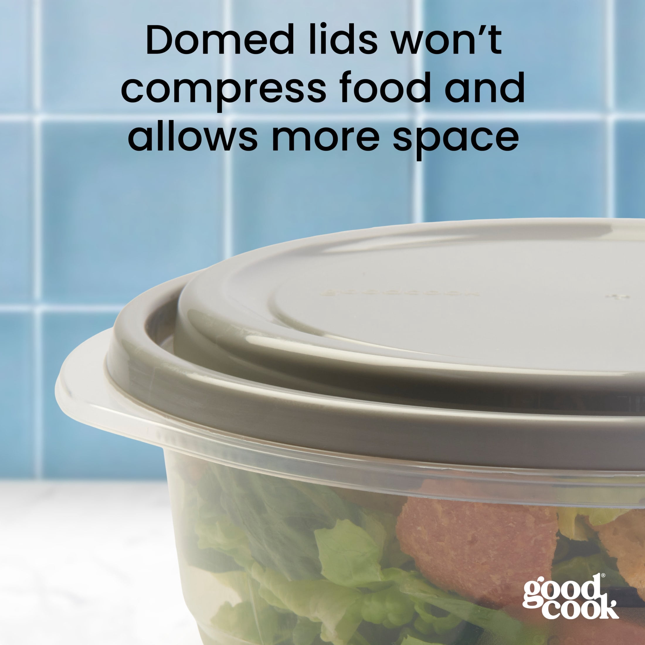 GoodCook Medium Bowl Food Storage Container 3 Pack, 5-Cup Capacity, BPA-Free, Dishwasher Safe