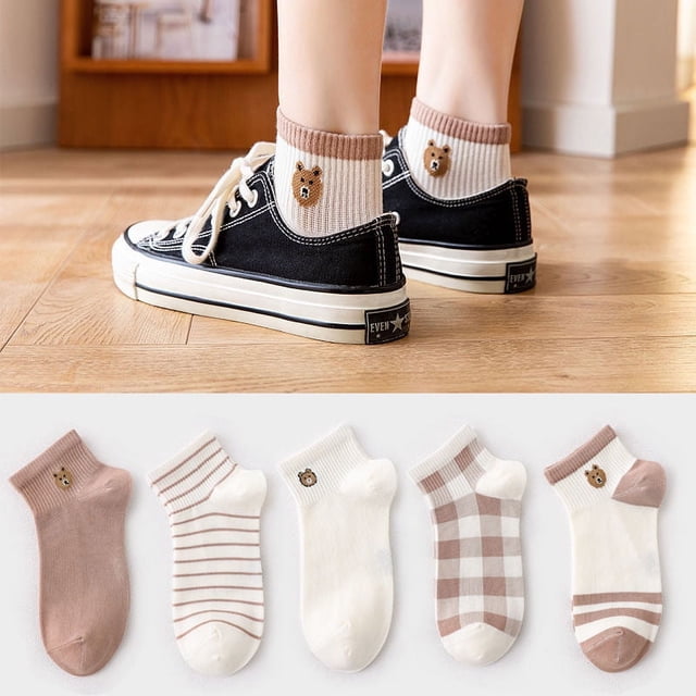 Calcetines para mujer, bonitos, de algodón, transpirables, de color morado, para verano, estilo universitario, para niñas, deportivos, náuticos, de moda