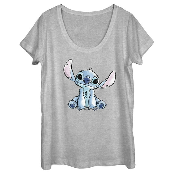 Women's Lilo & Stitch Sketch Stitch  Graphic Tee Athletic Heather Large