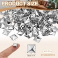 thumbnail image 2 of Uxcell 10mm Puntos de Remache de Metal 400Pcs Clavos de Garra Cuadrados para Manualidades de Cuero Ropa Cinturón Bolsa Zapatos Plata, 2 of 6
