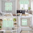 thumbnail image 6 of Green White Stripe Kitchen Curtains Sets for Windows 36 Inch Length, Modern Minimalist Geometric Striped Rod Pocket Window Treatments Tier Curtains and Valances Set for Bedroom/Bathroom, 6 of 8