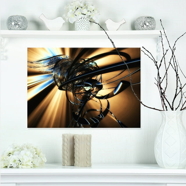 Fractal 3D Marron Foncé Enchevêtrement - Impression sur Toile Abstraite