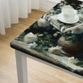 thumbnail image 5 of Acheng White Flowers Square Tablecloth with Elastic Edge 100% Polyester Fiber 40*40, 5 of 8