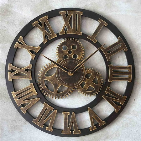 Outdoor Clocks Extra Large Wall Clock Decorative Wrought Iron Silent Quartz Gears Black Rustic Metal Numeral European Steampunk Cog Vintage Canada - Extra Large Bronze Wall Clock Outdoor Clocks Extra Large Wall Clock Decorative Wrought Iron Silent Quartz Gears Black Rustic Metal Numeral European Steampunk Cog Vintage Canada - Extra Large Bronze Wall Clock