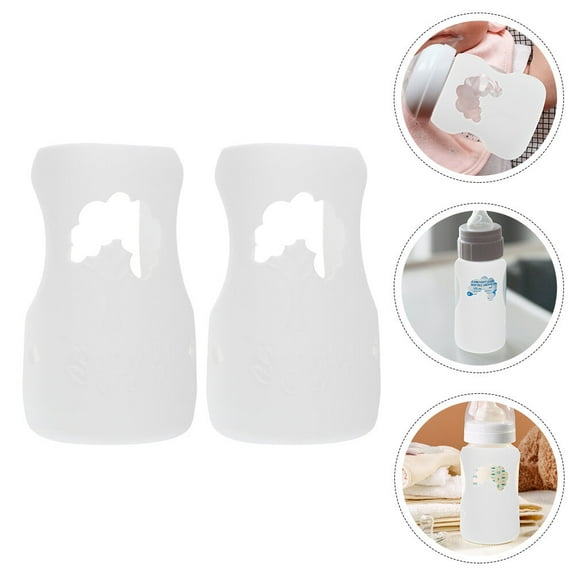 LOLIPPYY Set of 2 White Silicone Baby Bottle Sleeve Protectors for Everyday Use and Daily Life