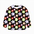 thumbnail image 3 of Toddler Girl 2T 3T 4T 5T Fall Winter Outfits 2Pcs Clothes Floral Graphic Print Long Sleeve Crewneck Sweatshirt Casual Joggers Pants Set, 3 of 5