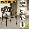 thumbnail image 2 of Ktaxon 2Pcs Outdoor Dining Chairs, Patio Chairs Cast Aluminum Weather Resistant Bistro Set of 2 for Porch, Poolside, Backyard, Balcony, 2 of 10