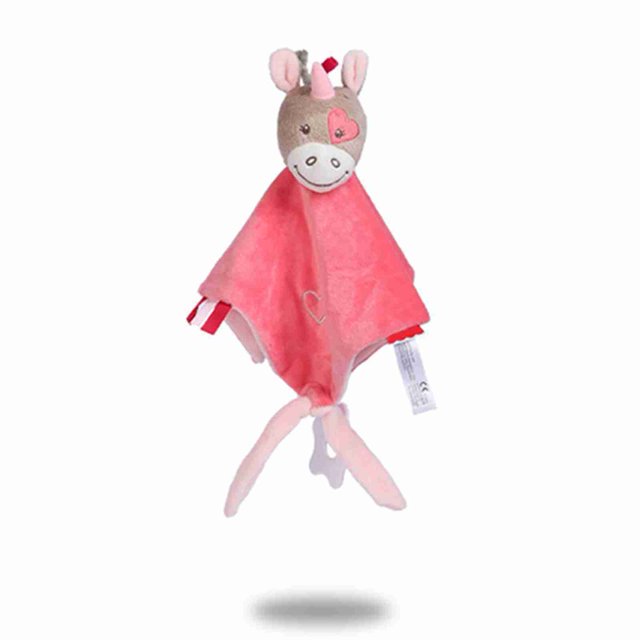 Toalla calmante para bebé Caballo rojo Juguete suave y reconfortante Toalla mordedor Juguetes para bebés