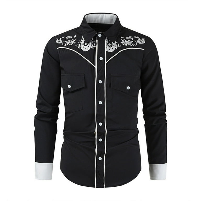 green emerald velvet dress Men's White Cotton Penguin Embroidered Shirt by StudioSuits main image 1
