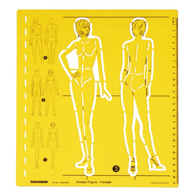 Traceease Female Human Figure Template Stencils Fashion Designers Drafting Tools, Female Human Figure Template-EE
