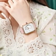 thumbnail image 3 of Women Watch Ladies Quartz Watch Square Dial Silicone Adjustable Strap Night Light No Delay Time-checking High Accuracy Exquisite Sweet Wristwatch, 3 of 8