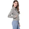 thumbnail image 4 of INSPIRE CHIC Women Short Soft Zip Up Faux Suede Biker Moto Jacket, 4 of 6
