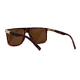 thumbnail image 2 of Polarized Mens Hipster Mob Flat Top Horn Rim Sunglasses Matte Tortoise Brown, 2 of 4