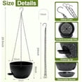 thumbnail image 4 of Self Watering Hanging Planters, 2 Pack 10'' Plastic Pots with Drainage Holes & Reservoir Tray (Speckled Black) | Indoor & Outdoor Use for Ferns, Ivy, Herbs, Succulents, 4 of 7
