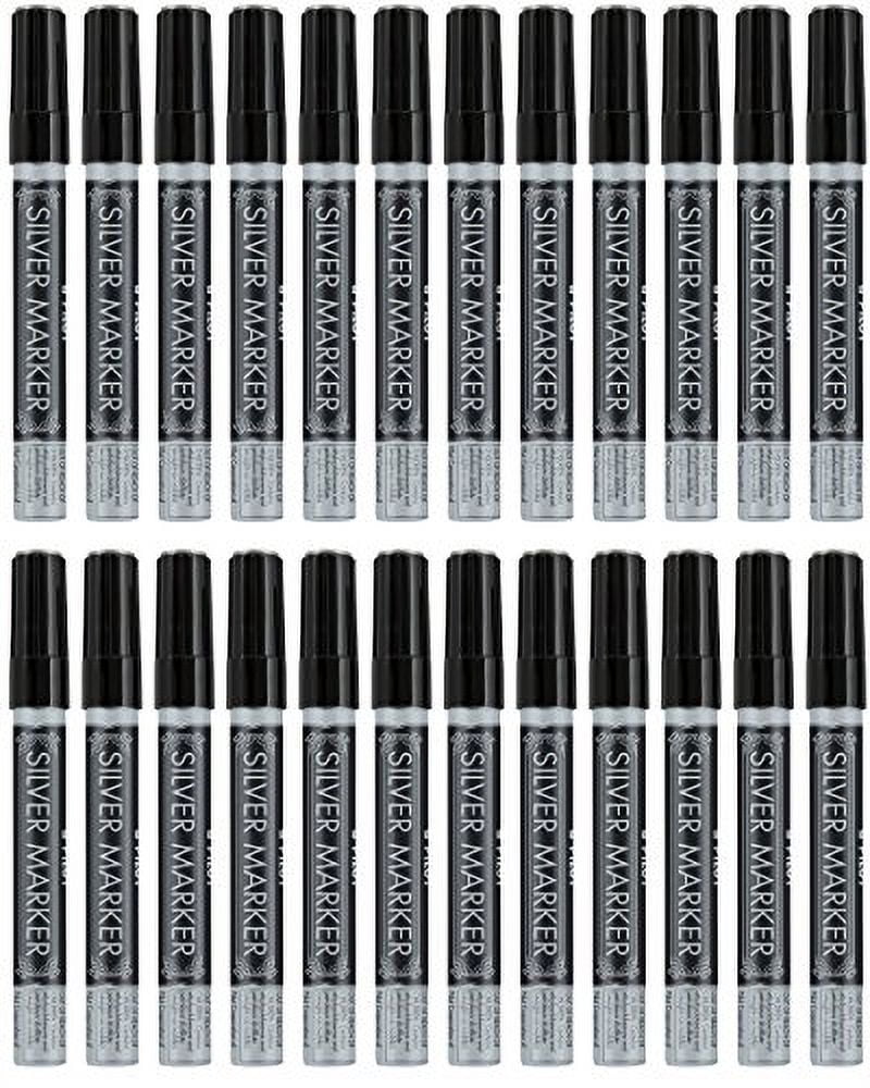 Pilot Silver Metallic Permanent Paint Marker, Medium Point, 2-DOZEN(41800)