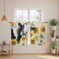 thumbnail image 2 of Yellow Sunflowers Kitchen Curtains 45 Inch Length, Country Cow Flower Butterfly Farmhouse Cream Tiers Curtains for Bathroom Bedroom Cafe, Light Filtering Window Treatment Drapes 2 Panels 42"Wx45"L, 2 of 8