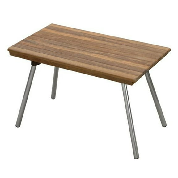 Teakworks4U Bench with Aluminum Folding Legs-Finish:Burmese Teak