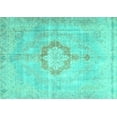 thumbnail image 1 of Ahgly Company Indoor Rectangle Medallion Turquoise Blue Traditional Area Rugs, 2' x 5', 1 of 4