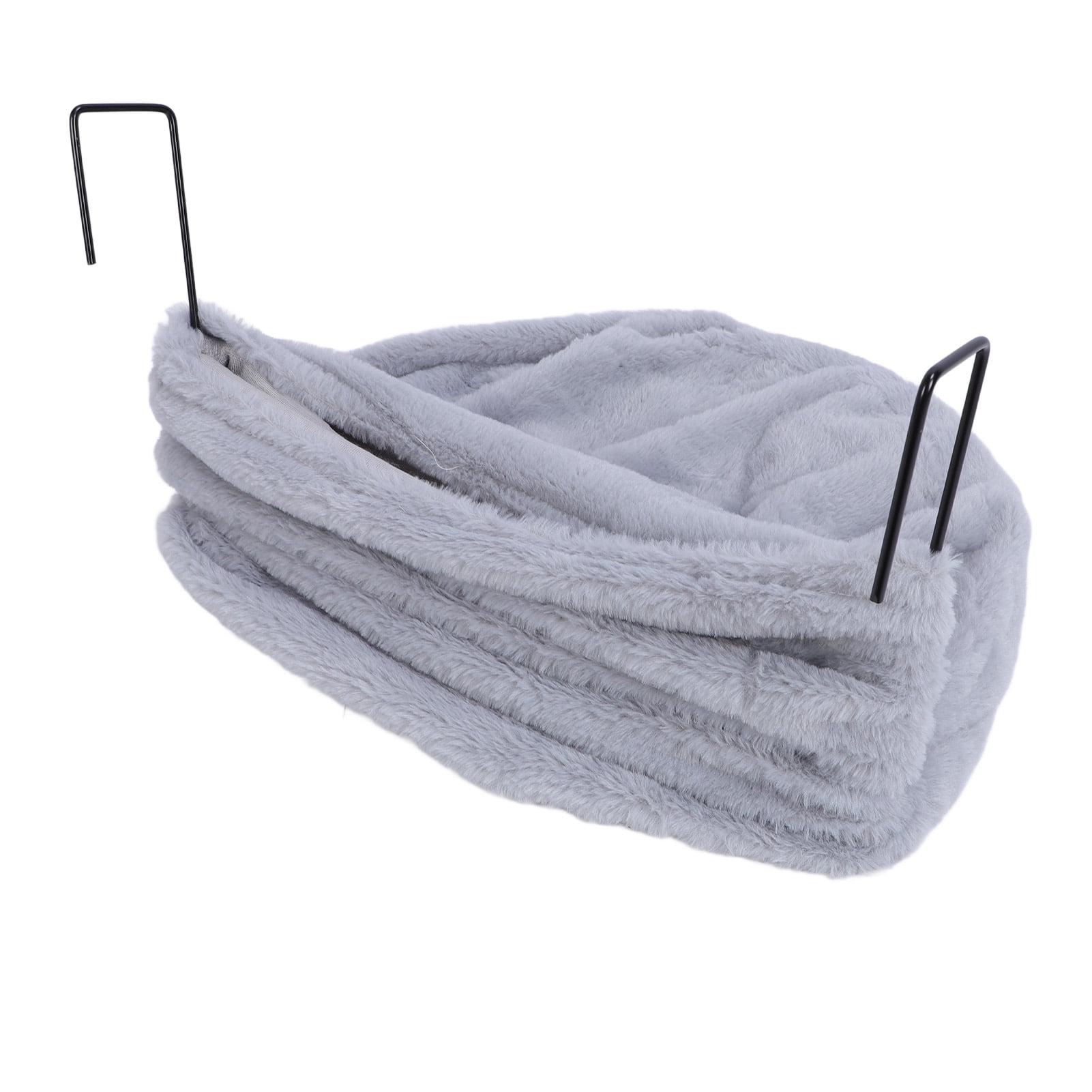 Yajisi Premium Cat Hammock Bed with Metal Curved Stand, Semicircle Plush Space Saving Sleeping Perch for Indoor Cats, 18.11 in / 46 cm Length, Enhanced Comfort Pet Furniture, Gray