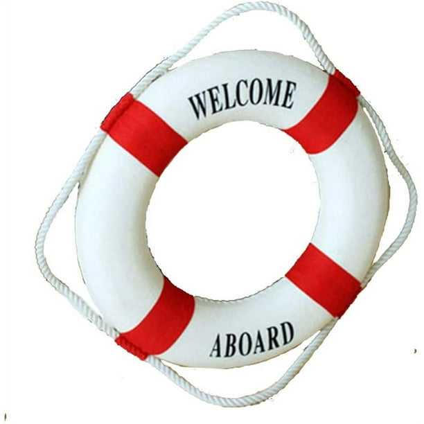 Decoración para colgar en la pared – Bienvenido a bordo estilo mediterráneo decoración del hogar (azul marino, 18 pulgadas) Namotu CZJJ-ZH46-4