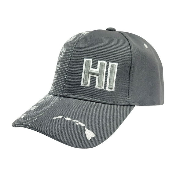 ISLAND CREW HAWAII CAP: Hi Hawaii W/ Island Logo, Gray