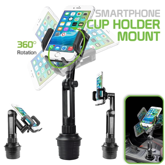Cellet Adjustable Cup Holder Phone Mount – 360° Rotating & Extendable Gooseneck, Universal Car Phone Holder for iPhone, Samsung & More