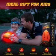 Huge Wave Glow in The Dark Football Size-6, Rechargeable Light Up Football, Outdoor Toys for Boys, Birthday Gift for Kids Ages 7-15