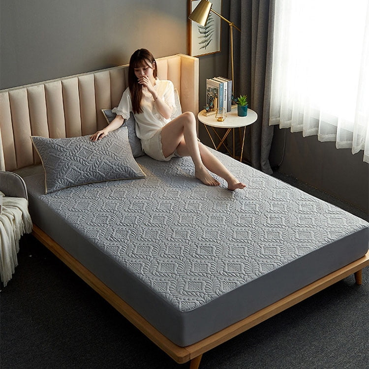 Waterproof Mattress Pad Cover Quilted Fitted Topper Protector Cooling ...