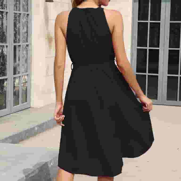 Arnsht Womens Summer Fashion Dress Halter Wedding Guest Casual Beach Vacation Outfits Belted Sundresses with Pockets Black M - Walmart.com Arnsht Womens Summer Fashion Dress Halter Wedding Guest Casual Beach Vacation Outfits Belted Sundresses with Pockets Black M - Walmart.com