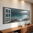 thumbnail image 2 of Beach Window Canvas Wall Art - Large Coastal Picture Landscape Canvas Prints Tropical Sea Paintings, Horizontal Summer Seascape Artwork for Living Room Bedroom, 2 of 7