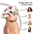 thumbnail image 6 of Colourful Ice Cream Print White Silk Bonnet for Sleeping Women Men, Adjustable Elastic Satin Bonnet Bonnet for Sleeping, Soft Similar Silk Curly Cuteness Hair Bonnet for Sleeping, 6 of 7