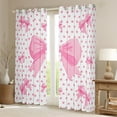 thumbnail image 2 of Erosebridal Pink Bow Curtains for Living Room,Cartoon Polka Dots 30%-50% Blackout Curtains Set of 2 (38x45),Kawaii Bowknot Curtains and Drapes (38x45),Cute Room Decorative, 2 of 6
