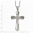thumbnail image 3 of Stainless Steel Polished With CZ Cross 24.5in Necklace; 24.5 inch; for Adults and Teens; for Women and Men, 3 of 3