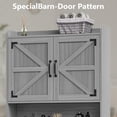thumbnail image 4 of Over The Toilet Storage Cabinet, Farmhouse Storage Cabinet Over Toilet with Barn Doors & Toilet Paper Holder Stand，Home Space-Saving Toilet Rack, for Restroom/Laundry and Bathroom, 4 of 6