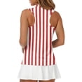 thumbnail image 6 of Womens Golf Shirt Sleeveless Tennis Shirt Collared Zip Up Printed Resort Golf Top, Quick Dry Polyester Athletic Tank Tops Red L, 6 of 6