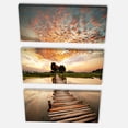 thumbnail image 1 of Designart - Quai en Bois de Rechange sur Rivière - Impression sur Toile Pont de Mer, 1 of 1