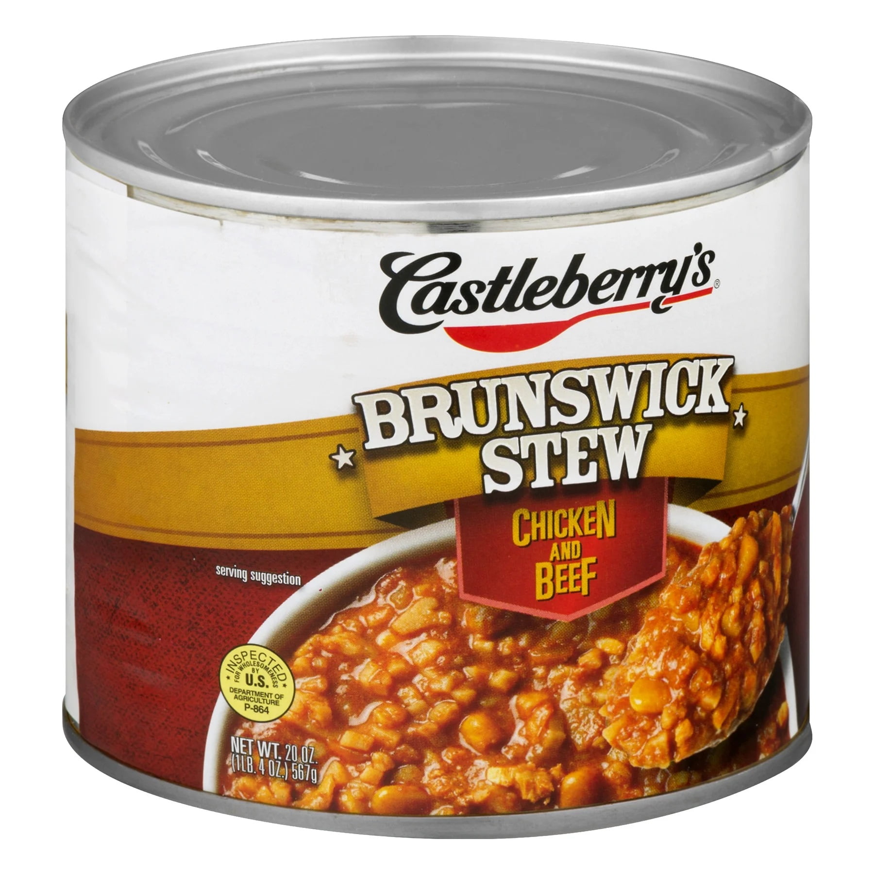 Castleberry’s Brunswick Stew with Chicken and Beef, 20 oz Can – Heat & Serve Southern-Style Meal