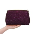 thumbnail image 4 of Easygdp Dark Purple Glitter Leather Makeup Bag Zipper Pouch Travel Cosmetic Organizer for Women and Girls, Make up Bag with Zipper, 4 of 8